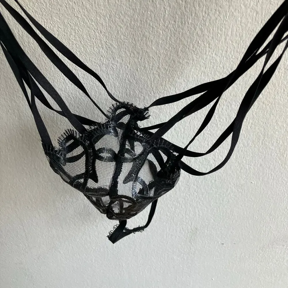 Victoria’s Secret Very Sexy Shimmer Heart Open Cup Strappy Playsuit Size XXL New